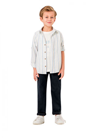 T-SHIRTLÜ GÖMLEKLİ 3'LÜ ERKEK TAKIM