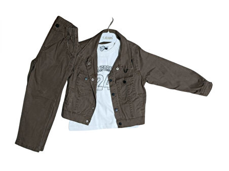 T-SHIRTLÜ ÜÇLÜ ERKEK JEANS TAKIM