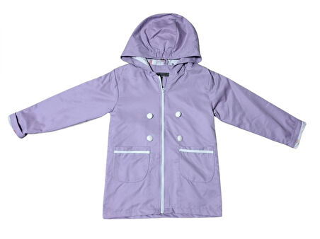 DÜĞME DETAYLI KIZ TRENÇKOT