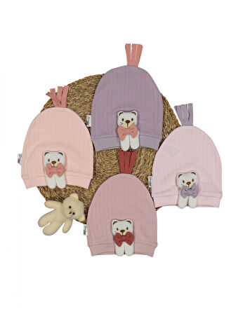 AYICIK AKSESUARLI RAPORLU KIZ BEBEK BERE (3 ADET)