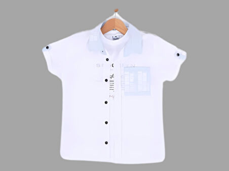 CEP-YAKA BASKILI T-SHIRTLÜ MÜSLİN ERKEK GÖMLEK
