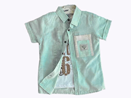 CEP ARMALI TSHIRTLÜ MÜSLİN ERKEK GÖMLEK