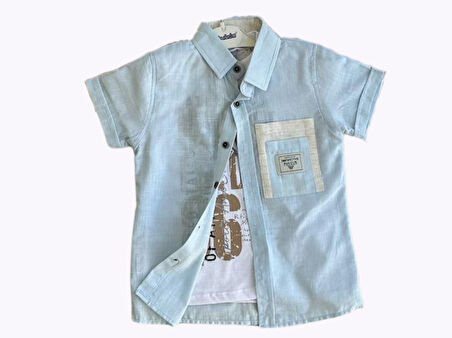 CEP ARMALI TSHIRTLÜ MÜSLİN ERKEK GÖMLEK