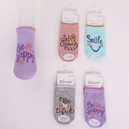 KIZ ÇOCUK EKİM DESEN PATİK ÇORAP (6 ADET)