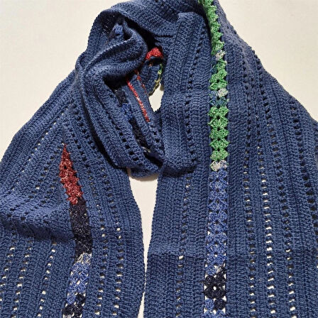 El Örgüsü Mavi  Atkı, Tasarım, Hediyelik , Şık Kaşkol, Moli Tasarım, 6110102232