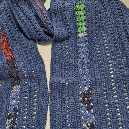 El Örgüsü Mavi  Atkı, Tasarım, Hediyelik , Şık Kaşkol, Moli Tasarım, 6110102232