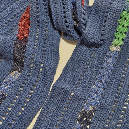 El Örgüsü Mavi  Atkı, Tasarım, Hediyelik , Şık Kaşkol, Moli Tasarım, 6110102232