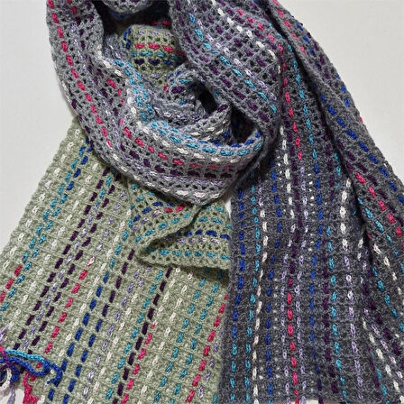 El Örgüsü  Şal, El Yapımı renkli Hediyelik Şal ,tasarım Şık Şal,  Moli Tasarım