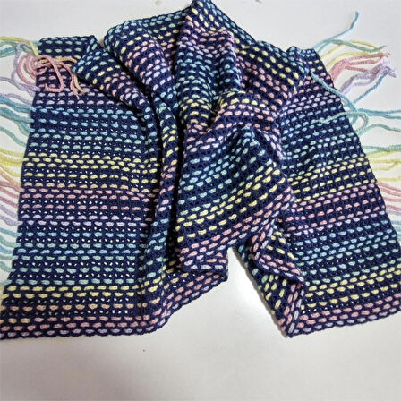 El Yapımı geniş Şal , El Örgüsü tasarım , Hediyelik Şal, Şık Şal, Çok Renkli , Moli Tasarım