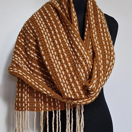 El Yapımı Geniş Atkı , El Örgüsü Tasarım , Hediyelik Şal, Şık  Atkı, Moli Tasarım