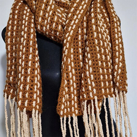 El Yapımı Geniş Atkı , El Örgüsü Tasarım , Hediyelik Şal, Şık  Atkı, Moli Tasarım