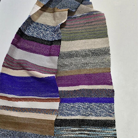 Çok Renkli, El Dokuması Atkı, Kilim Dokuması Yünlü Atkı, Tasarım, Şık Kaşkol, Moli Tasarım