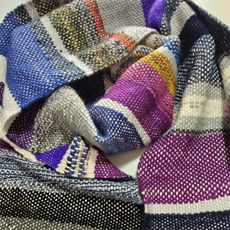 Çok Renkli, El Dokuması Atkı, Kilim Dokuması Yünlü Atkı, Tasarım, Şık Kaşkol, Moli Tasarım