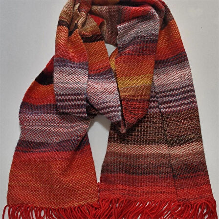 Çok Renkli, El Dokuması Atkı, Kilim Dokuması Yünlü Atkı, Tasarım, Şık Kaşkol, Moli Tasarım