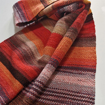 Çok Renkli, El Dokuması Atkı, Kilim Dokuması Yünlü Atkı, Tasarım, Şık Kaşkol, Moli Tasarım