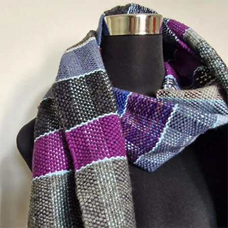 Çok Renkli, El Dokuması Atkı, Kilim Dokuması Yünlü Atkı, Tasarım, Şık Kaşkol, Moli Tasarım