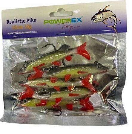 6578 Realistic Pike Turna Desen Kendinden Zokalı 10cm. 18gr. 5li Paket