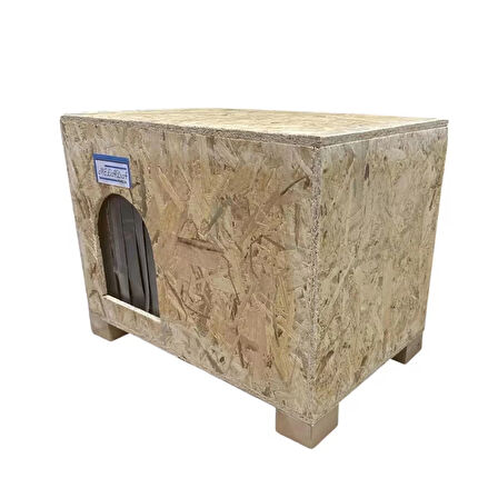 Reyo Kedi Evi Dış Ortam Uygun Ahşap Kedi Evi OSB 61x41x36 cm - CAT48