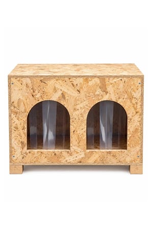 Reyo 2 Bölmeli Yetişkin Kedi Evi, Kedi Barınağı, Sokak Hayvanları İçin Kedi Barınağı, Kedi Yuvası, Rüzgar ve Soğuğa Dayanıklı Ahşap 61x41x36 cm CAT50