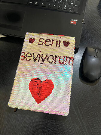 Pullu Pulları Renk Değiştiren Desenli Defter 