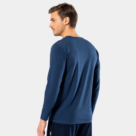 Cacharel Erkek V Yaka Uzun Kollu T-Shirt 1334/İndigo