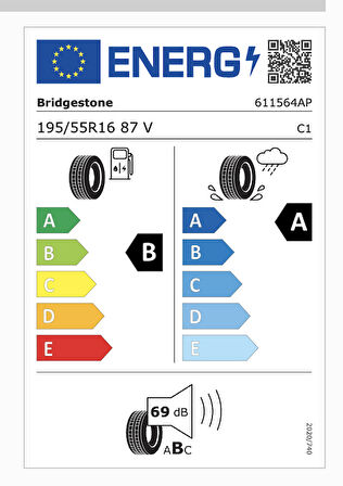 Bridgestone 195/55R16 87V Turanza 6 B-A-69 Yaz Oto Lastiği (Üretim Yılı: 2025)