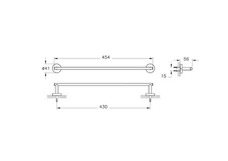 VitrA Base 200 A44100 Uzun Havluluk, Krom