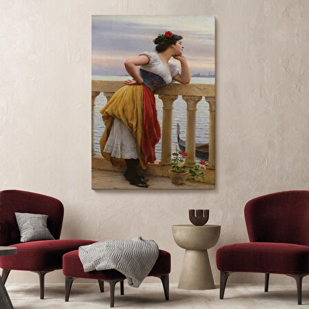 Eugen von Blaas ın Bekleyiş İsimli Eseri Duvar Tablosu-6117