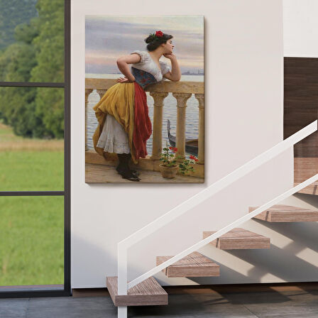 Eugen von Blaas ın Bekleyiş İsimli Eseri Duvar Tablosu-6117