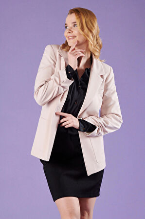 Kadın Klasik Kol Detaylı Ceket | 40