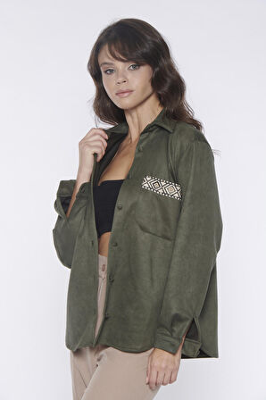 Haki Süet Gömlek | 38