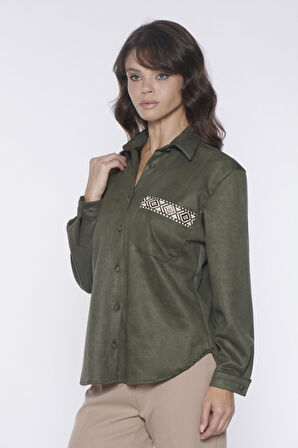 Haki Süet Gömlek | 38