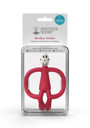 Matchstick Monkey Silikon Diş Kaşıyıcı/ Monkey (Kirmizi)