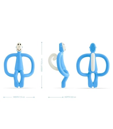 Matchstick Monkey Silikon Diş Kaşıyıcı / Monkey (Bebe mavisi)