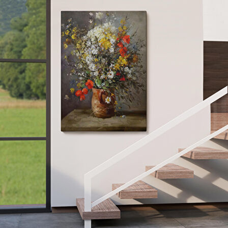 Vazodaki Renkli Çiçekler Duvar Tablosu-6119