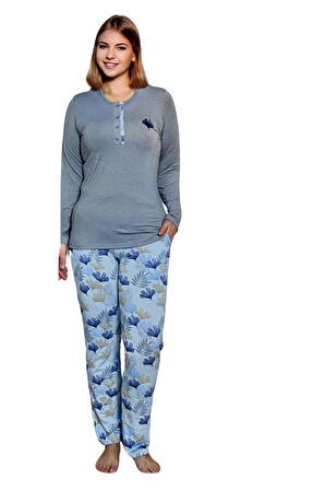 Limissi Viskon Alt Desenli Pijama Takımı