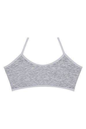 Öts Kız Çocuk Büstiyer 3'lü Taş Baskılı Pedsiz (%96 Pamuk - %4 Elastan)