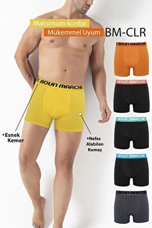 Erkek Boxer Likralı Premıum 6'lı Kutu LEONARD BM-CLR