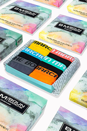 Erkek Boxer Likralı Premıum 6'lı Kutu LEONARD BM-CLR