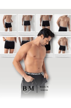 Erkek Boxer Likralı Premium 6'lı Kutu FALCON