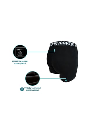 Erkek Boxer Likralı Premium 6'lı Kutu CATCH