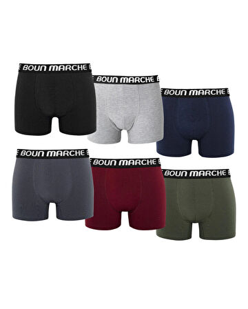 Erkek Boxer Likralı Premıum 6'lı Kutu Jones Bm-clr