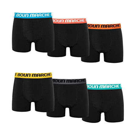 Erkek Boxer Likralı Premıum 6'lı Kutu DANİEL BM-CLR