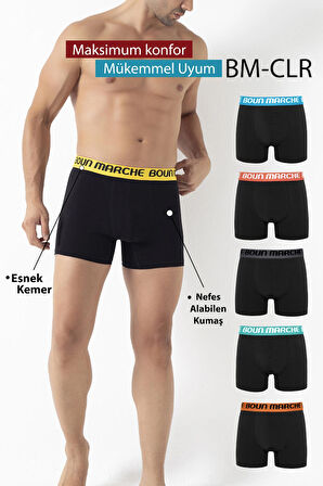 Erkek Boxer Likralı Premıum 6'lı Kutu DANİEL BM-CLR