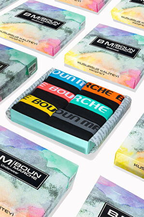 Erkek Boxer Likralı Premıum 6'lı Kutu DANİEL BM-CLR