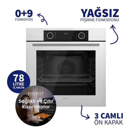 Xe63cb Fryart Beyaz Ankastre Fırın (0+9 Konum)