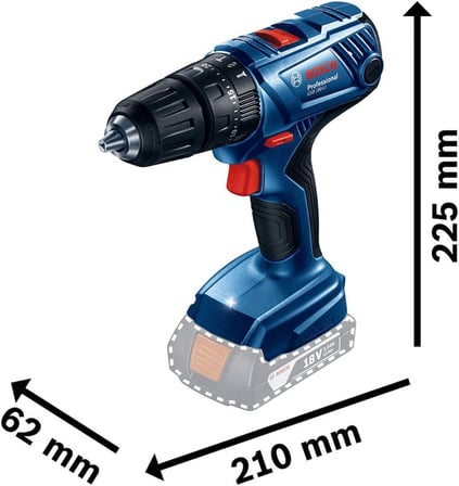 Bosch Professional GSB 180-LI 2x2.0 Ah Çift Akülü Darbeli Delme Vidalama Makinesi + 23 Parça Set  - 06019F8308