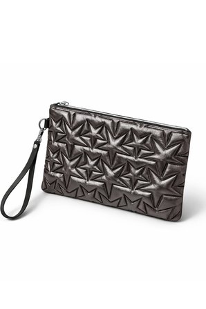 Yıldız Nakış İşlemeli Portföy El Çantası Bilek Askılı Saten Astarlı Clutch Çanta
