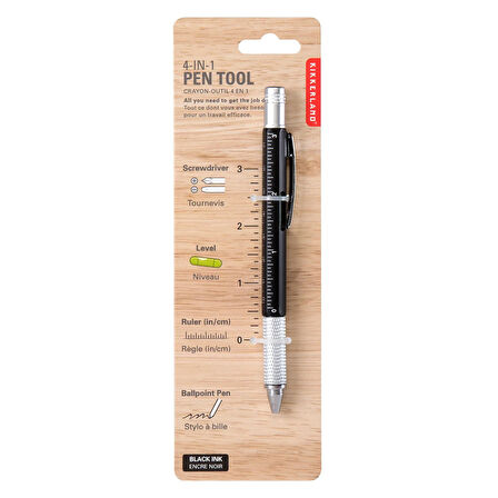 4-in-1 Pen Multı Tool – Mühendis Kalem – Su Terazili Çok Amaçlı Kalem Siyah