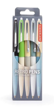 Kikkerland Retro 5'li Tükenmez Kalem Seti